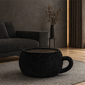 Siyah fincan dekoratif sehpa ön görünüm modern salon