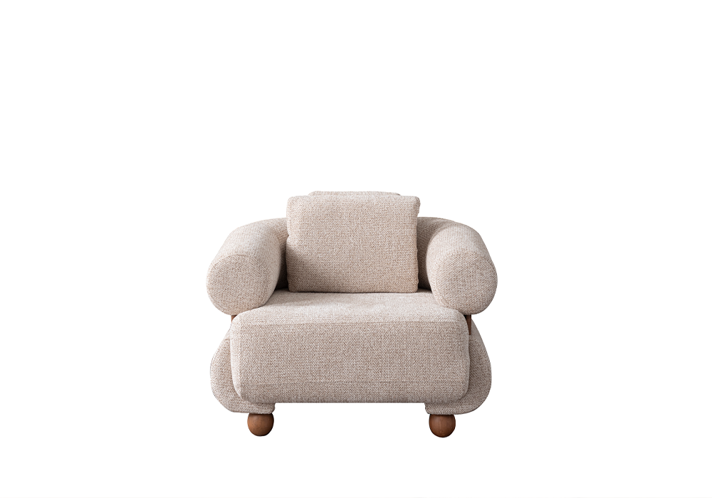 Modern salon için krem renk berjer koltuk