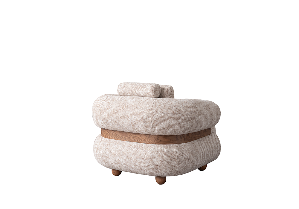 Ahşap kaplama detaylı berjer modern ev dekorasyonu