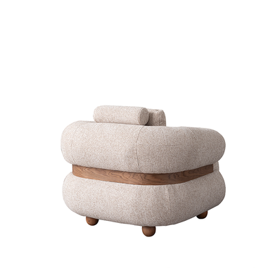 Ahşap kaplama detaylı berjer modern ev dekorasyonu