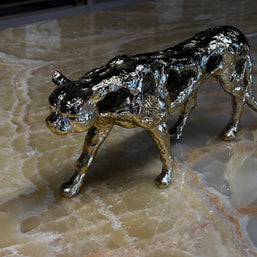 Yürüyen Panter Gold Dekoratif Obje