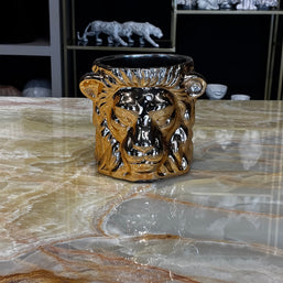 Aslan Saksı Gold Dekoratif Obje