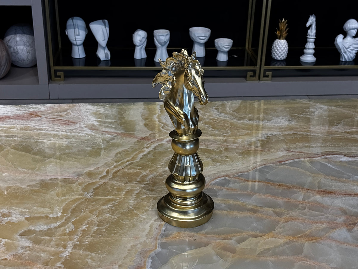 At Satranç Taşı Gold Dekoratif Obje