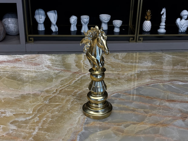 At Satranç Taşı Gold Dekoratif Obje