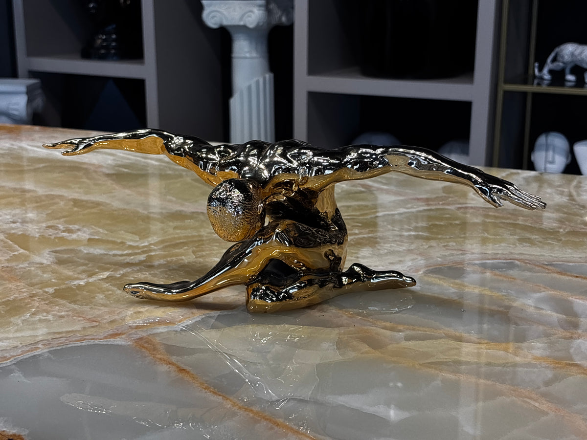 Kolları Açık Adam Gold Dekoratif Obje