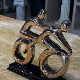 Soyut Bisiklet Figürü Gold Dekoratif Obje