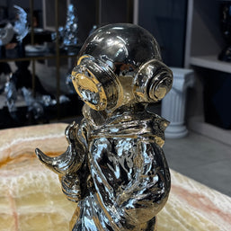 Kuşçu Astronot Figürü Parlak Gold Dekoratif Obje