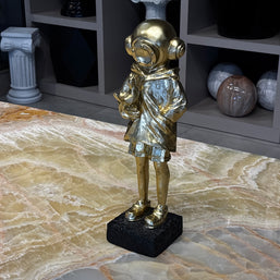 Kuşçu Astronot Figürü Gold Dekoratif Obje Mat