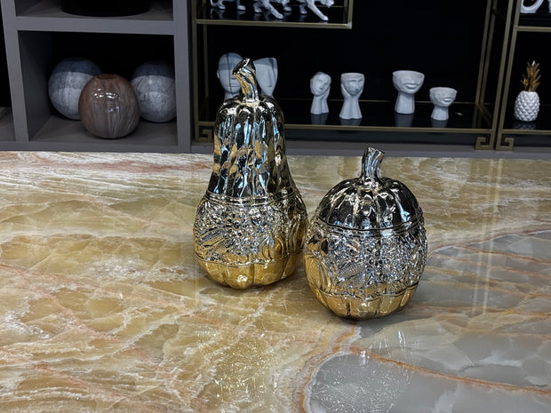 İkili Kabak Parlak Gold Dekoratif Obje