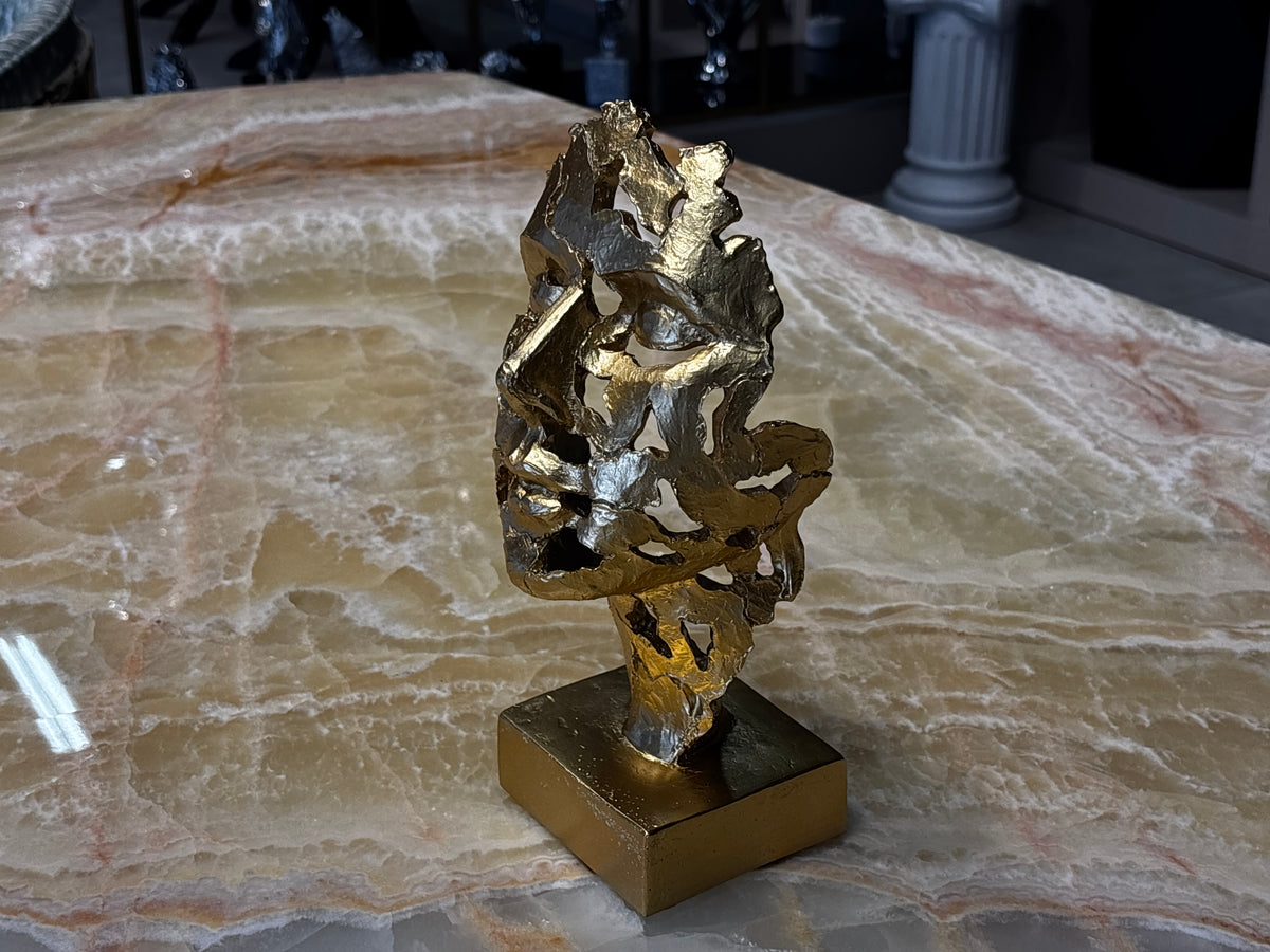 Soyut Kadın Yüz Büst Gold Dekoratif Obje