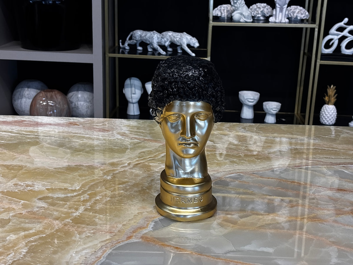 Hermes Büst Gold Siyah Dekoratif Obje