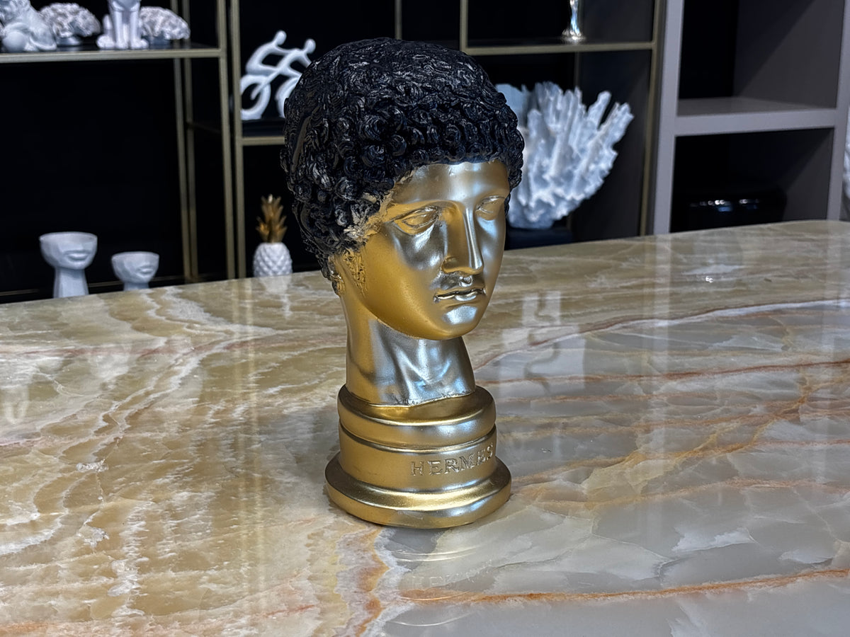 Hermes Büst Gold Siyah Dekoratif Obje