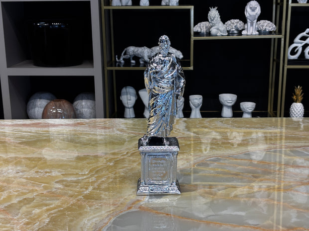 Sokrates Büst Silver Dekoratif Obje