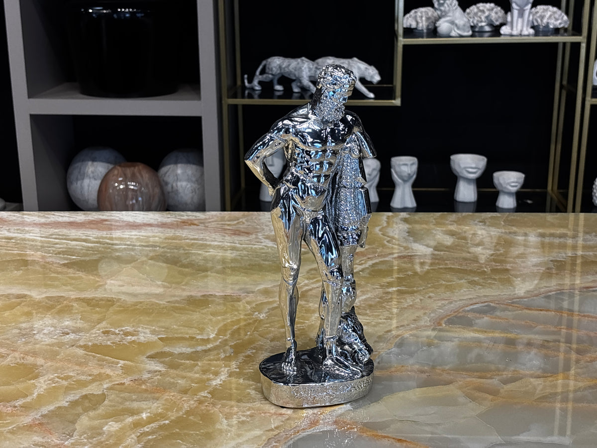 Yarım Kol Zeus Büst Silver Dekoratif Obje