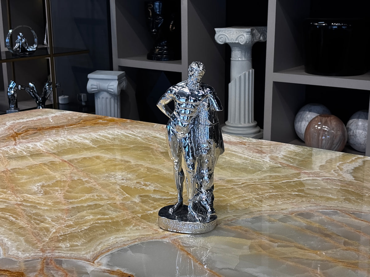 Yarım Kol Zeus Büst Silver Dekoratif Obje
