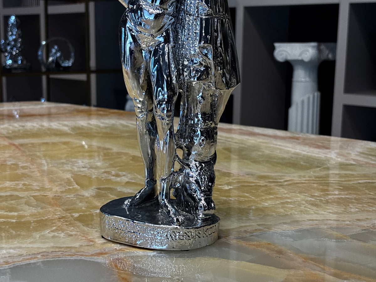 Yarım Kol Zeus Büst Silver Dekoratif Obje