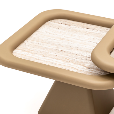 Adrasan ikili sehpa traverten desenli yüzey Homevse