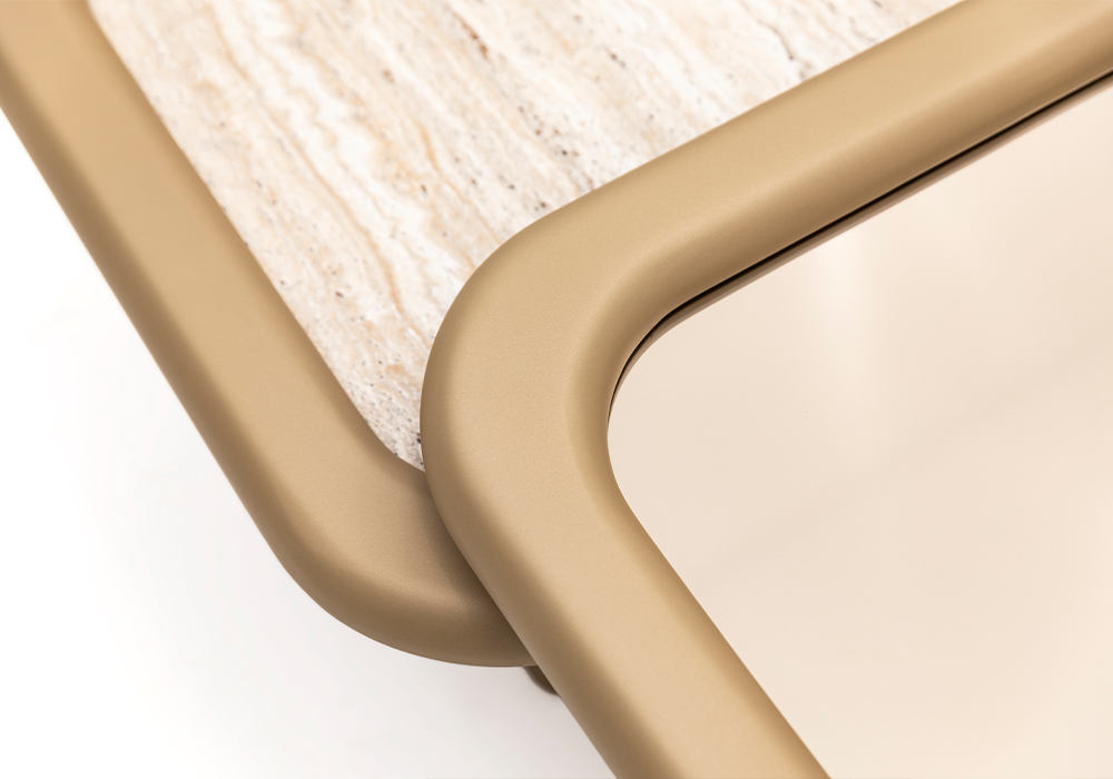 Adrasan orta sehpa kare oval kenarlı modern tasarım Homevse