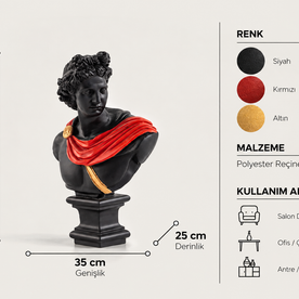 Apollo Büst Dekoratif Obje
