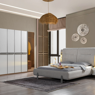 Aspendos yatak odası takımı LED aydınlatmalı modern tasarım