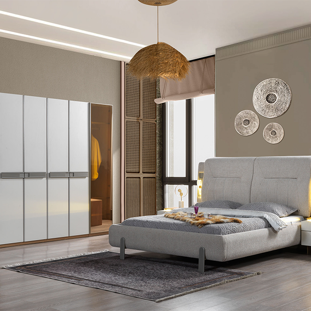 Aspendos yatak odası takımı LED aydınlatmalı modern tasarım
