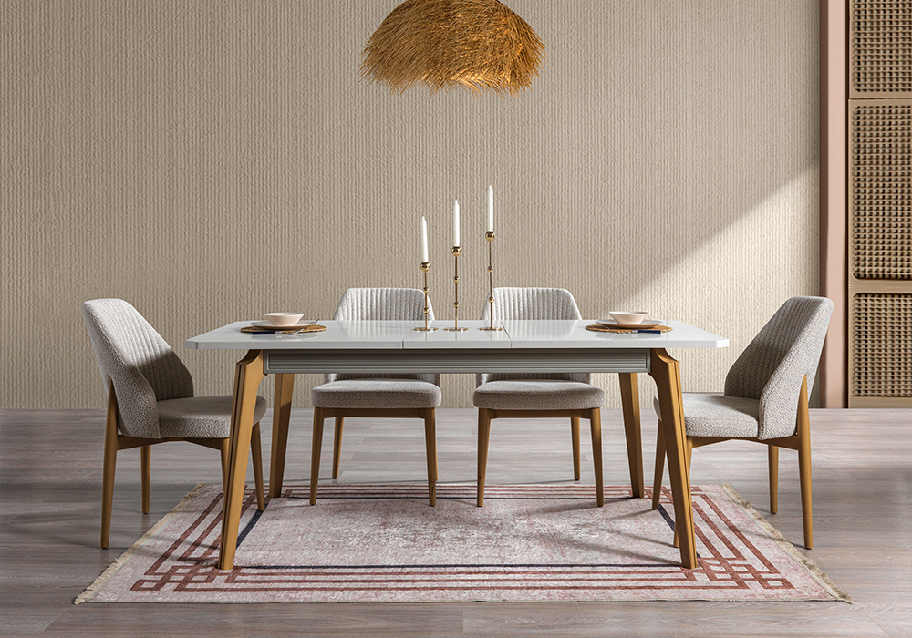 Modern sandalye ve masa setli Aspendos yemek odası