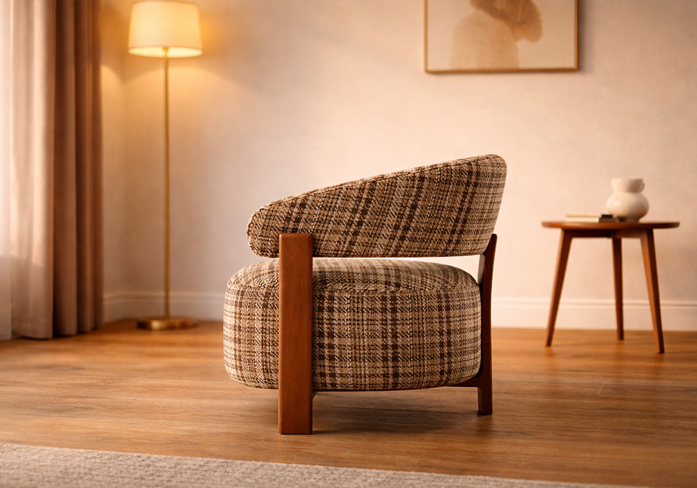 Bagi berjer retro modern tasarım ve yuvarlak form