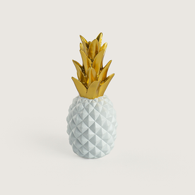 Modern yaşam alanı için ananas figürlü beyaz gold dekoratif aksesuar