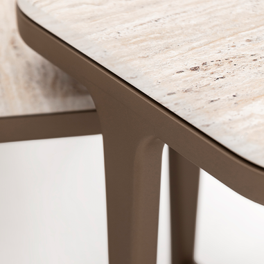 Bigadiç kare ve dikdörtgen form ikili traverten desenli orta sehpa Homevse