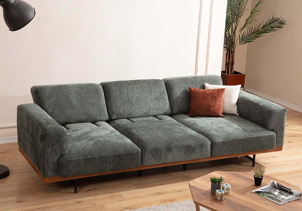 Bongo 1810 koltuk takımı yeşil kanepe ve sırt mekanizması