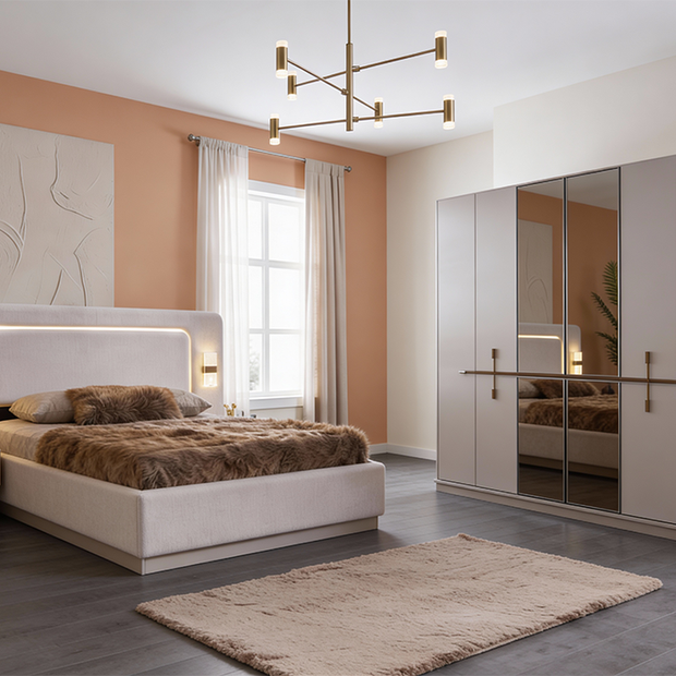 Bonita kum beji modern yatak odası takımı Homevse