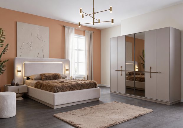 Bonita kum beji modern yatak odası takımı Homevse