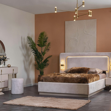 Bonita yatak odası kumandalı LED aydınlatmalı karyola Homevse