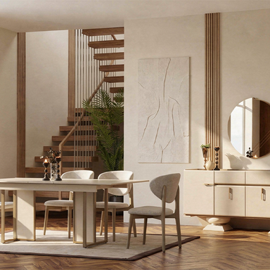 Bonita kum beji modern yemek odası takımı Homevse