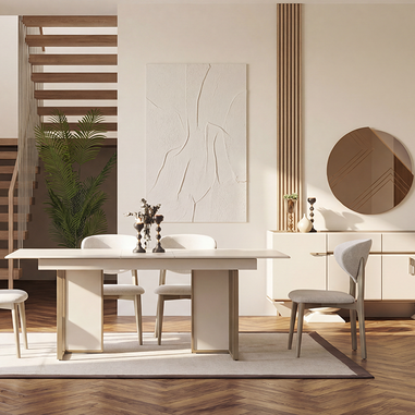 Bonita yemek odası kum beji masa sandalye takımı Homevse