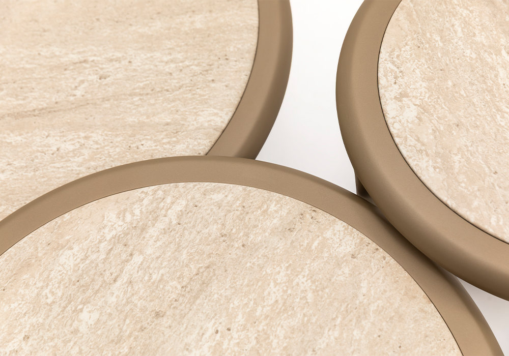 Borçka orta sehpa traverten desen bonj renk üst yüzey Homevse