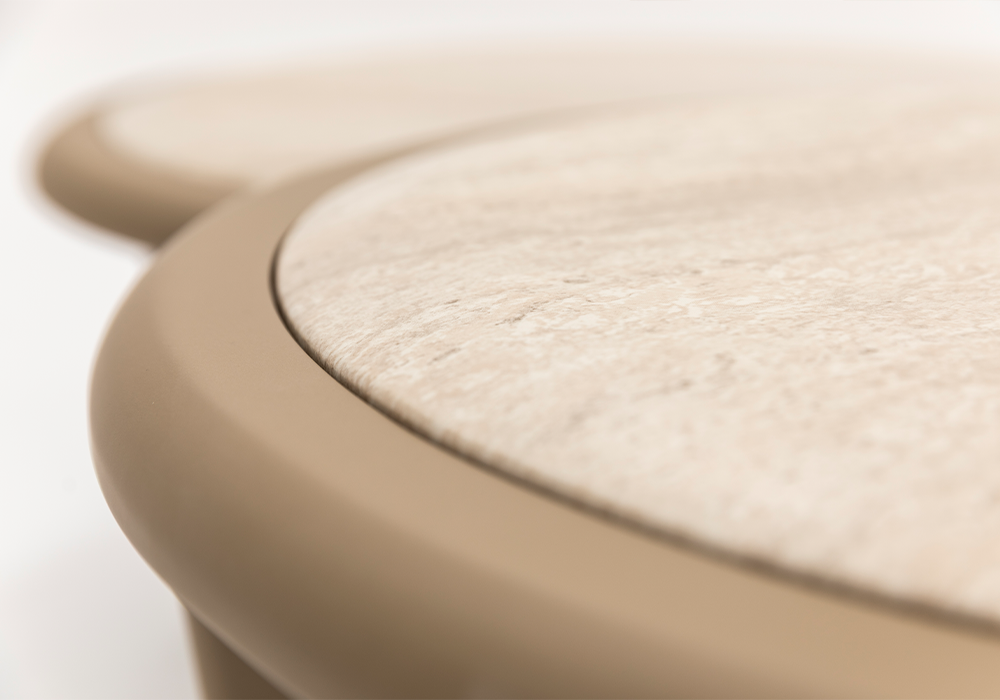 Borçka orta sehpa traverten desen bonj renk üst yüzey Homevse