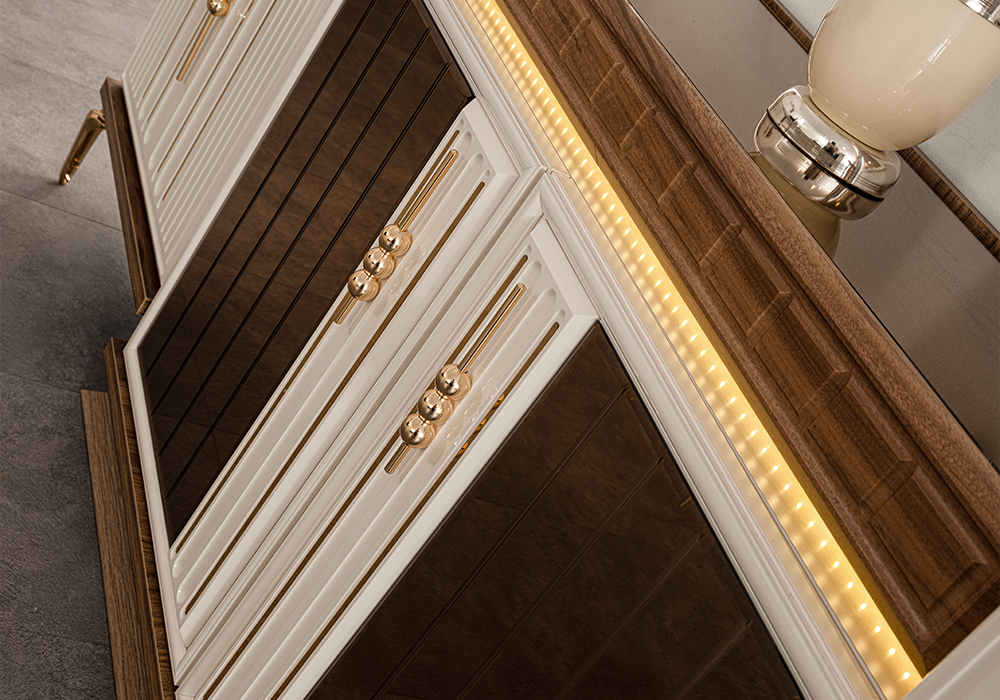Aynalı konsollu premium yemek odası takımı Cemre Yemek Odası