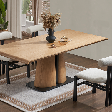Modern ceviz yemek odası masa ve sandalye tasarımı