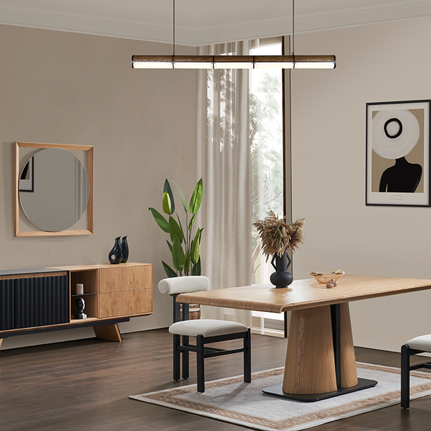 City siyah ceviz yemek odası takımı modern dekorasyon