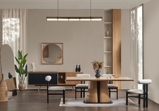 City siyah ceviz yemek odası takımı modern dekorasyon