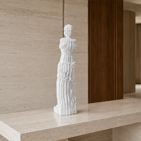 Minimal yaşam alanları için çizgili kadın dekoratif heykel
