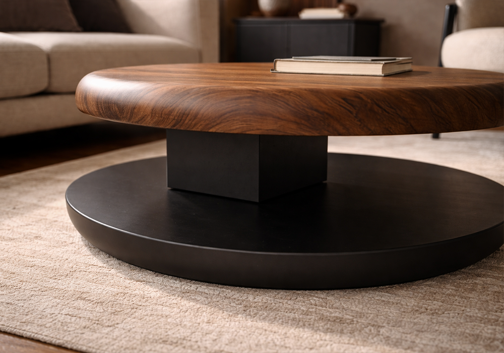 Defne orta sehpa ahşap ayak siyah renk Homevse