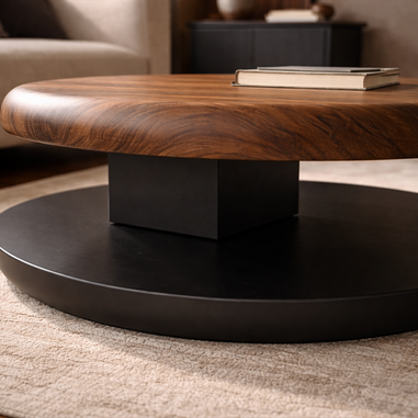 Defne orta sehpa ahşap ayak siyah renk Homevse