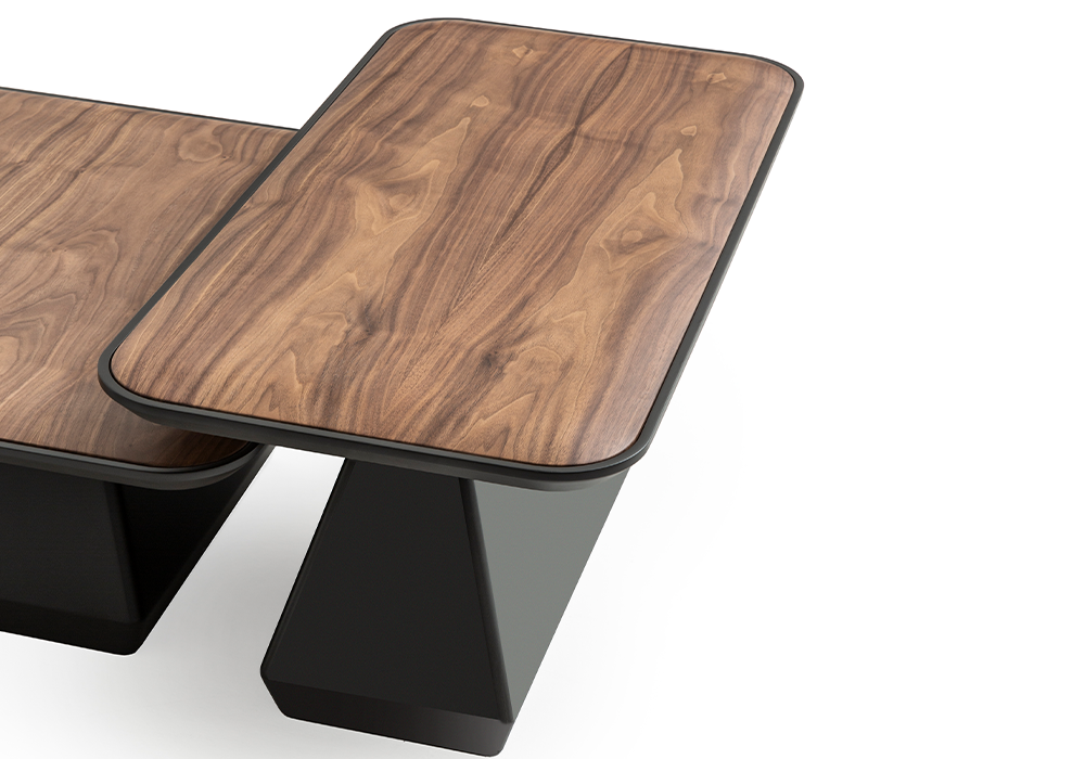 Didim üçlü koyu ceviz orta sehpa ahşap kaplama modern tasarım Homevse