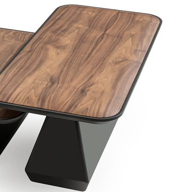 Didim üçlü koyu ceviz orta sehpa ahşap kaplama modern tasarım Homevse