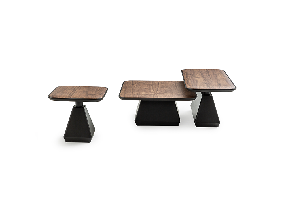 Didim üçlü koyu ceviz orta sehpa ahşap kaplama modern tasarım Homevse