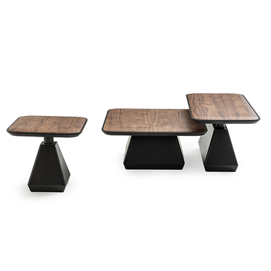 Didim üçlü koyu ceviz orta sehpa ahşap kaplama modern tasarım Homevse