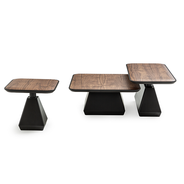 Didim üçlü koyu ceviz orta sehpa ahşap kaplama modern tasarım Homevse