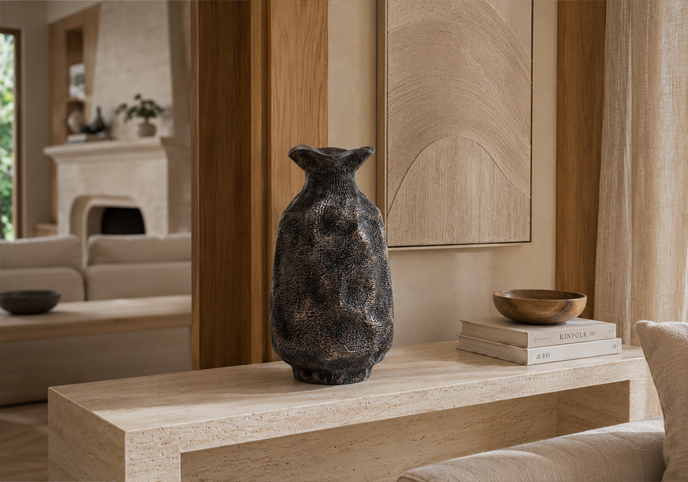 Eskitme Form Vazo Dekoratif Obje modern salon dekorasyonu